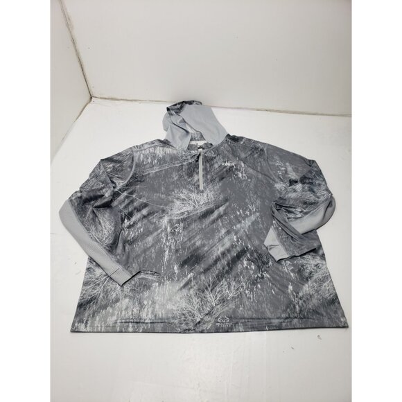 Habit RealTree Fishing Hoodie Men's 2XL Gray Water Sun Protection 1/4 Zip - Picture 1 of 8